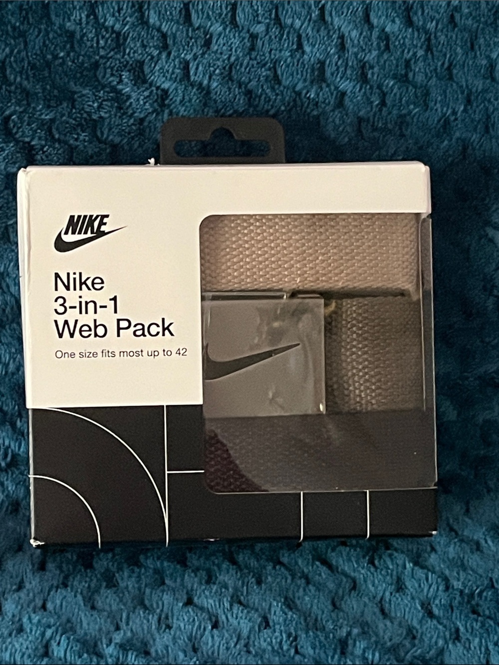Nike 3-in-1 Web Pack Belt - Beige/Khaki/Black with 1 Buckle
